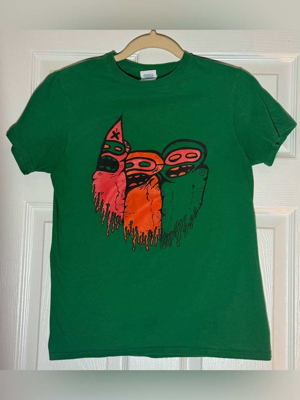 *SALE* Green Crewneck with Colorful Melted Mask Print